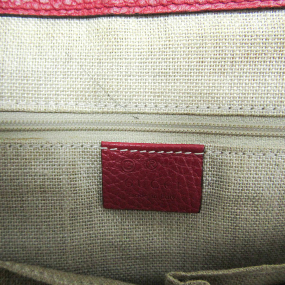 Gucci Interlocking G 449659 Women's Leather Handbag,Shoulder Bag Red Color - Picture 13 of 15
